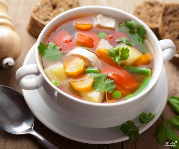 Вкусная еда для похудения  и лёгкий овощной суп.